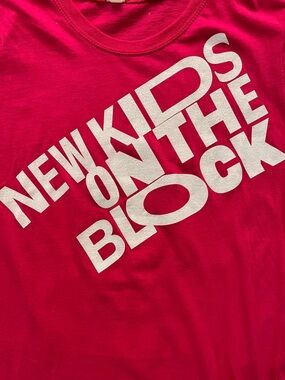 Y2K Style Pink New Kids On The Block Graphic Tee
